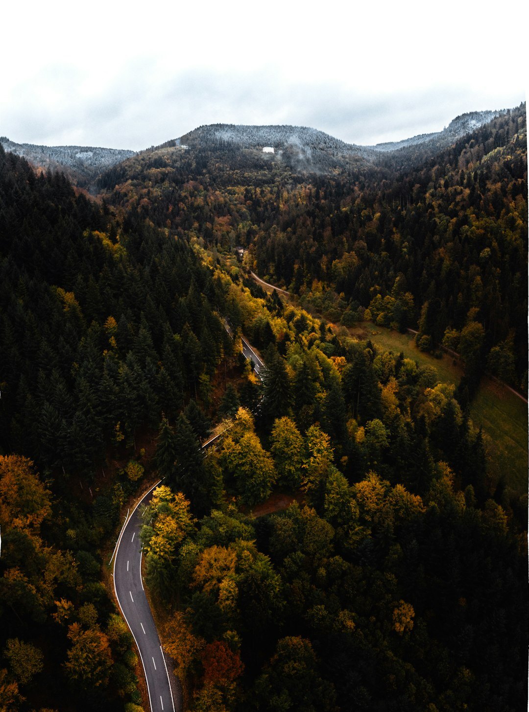 drone over mountains